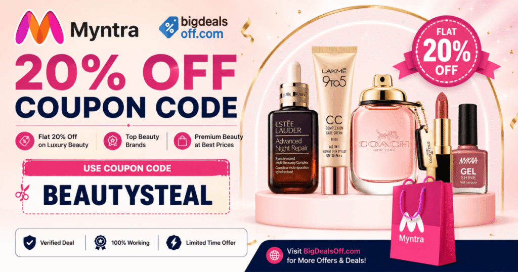 Myntra 20% Off Coupon Code latest deals and offers