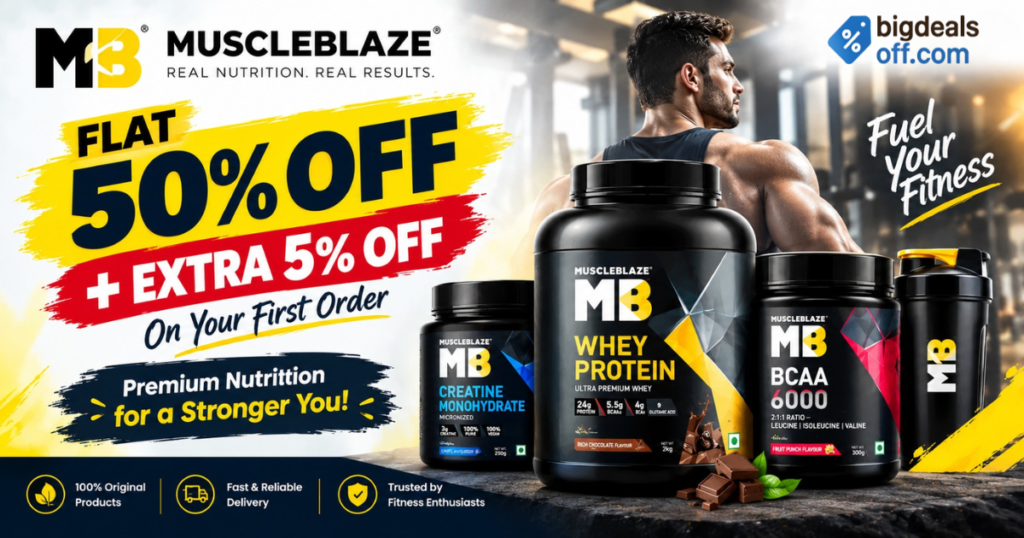 MuscleBlaze 50% off coupon and new customer offer